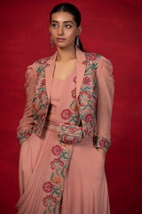 Enipeus plazo saree with embroidered jacket