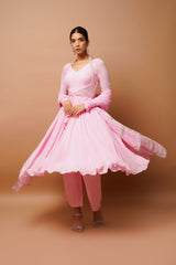 BABY PINK ANARKALI SUIT SET