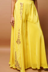 BRIGHT YELLOW INDO WESTERN SET