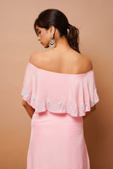 BABY PINK CAPE INDO SET