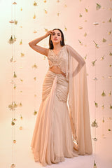 White Drape Saree