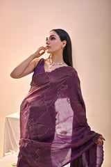 Purple Tissue Saree