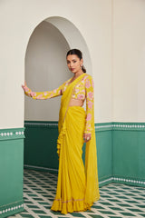 KESAR STITCHED SAREE SET