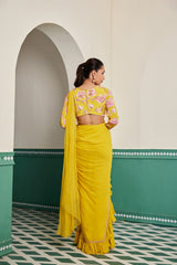 KESAR STITCHED SAREE SET