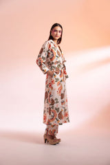 Parc Floral De Paris Trench Coat Pant Set