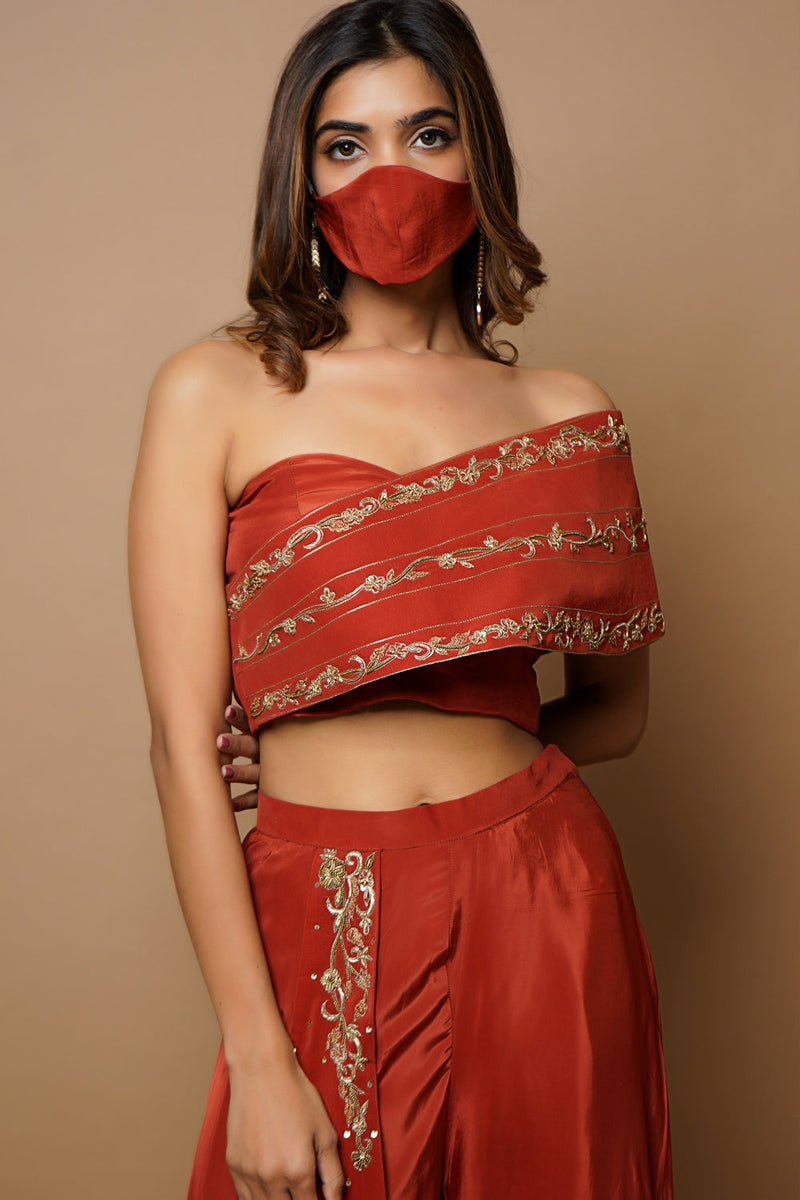 BRICK RED INDO WESTERN SET | Ready to Ship
