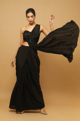 BLACK TWO PIECE INDO SAREE