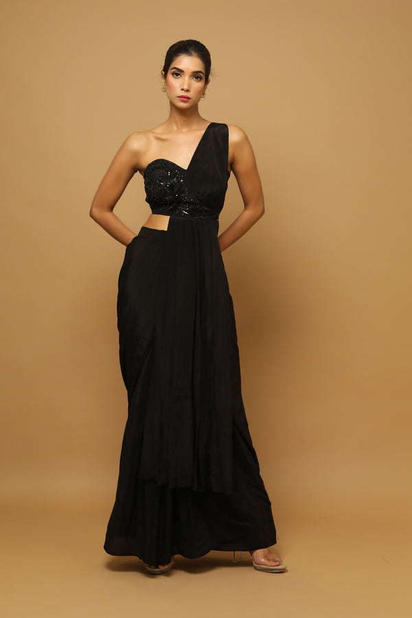 BLACK TWO PIECE INDO SAREE