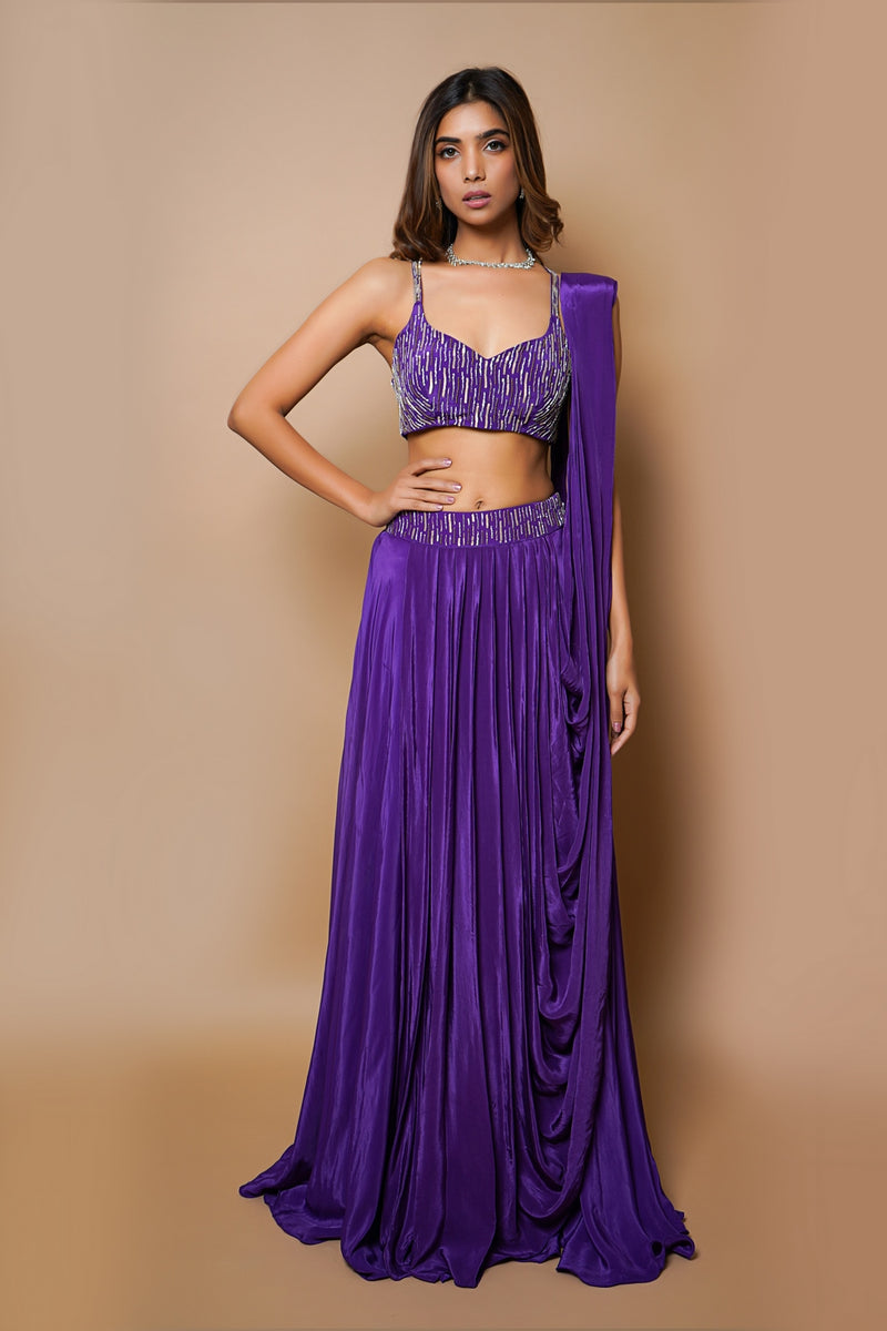 DARK PURPLE LEHENGA SET