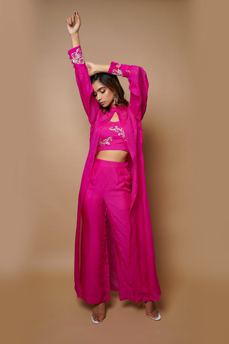 HOT PINK CAPE INDOWESTERN SET