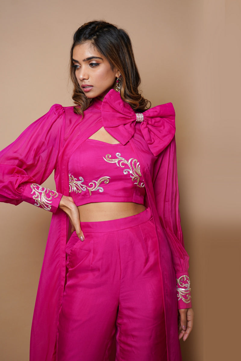 HOT PINK CAPE INDOWESTERN SET