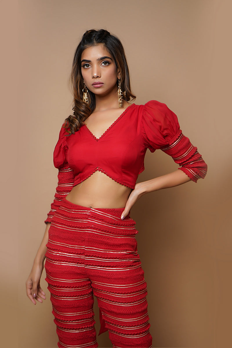 HOT RED INDO WESTERN SET