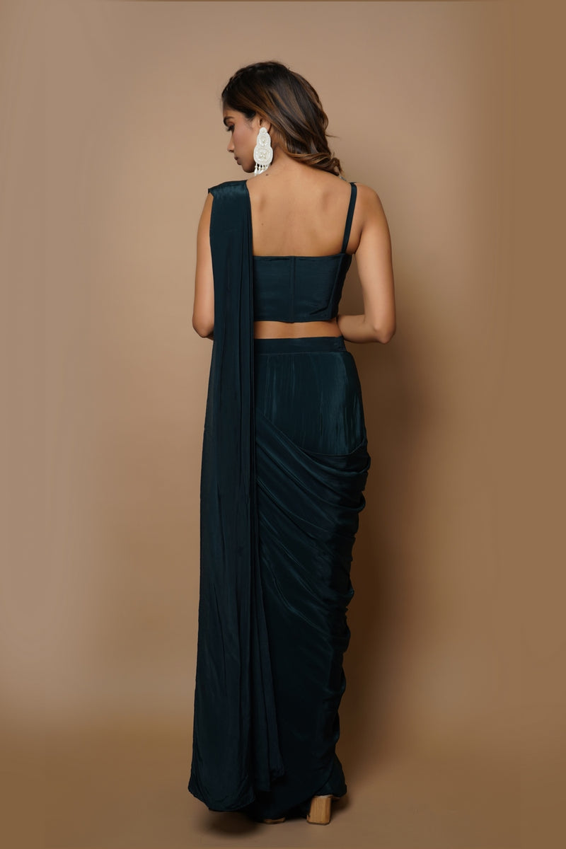 TEAL READY TO WEAR SAREE