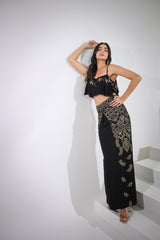Haseena kohl  black top skirt set