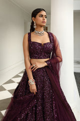 Liaqat purple lehenga set