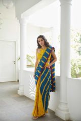 Yellow Pre-Draped Sari
