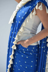 Pre-draped Saree with Bow Top