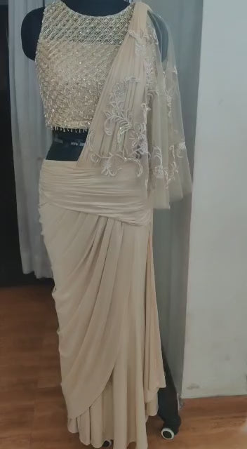 Champagne Gold Sari Gown