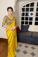 Mustard Drape Sari