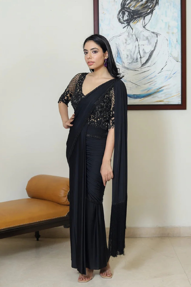 Black Sari Gown