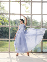 Periwinkle Gown with Cape