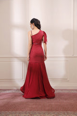 Ruby Red fit and flare gown