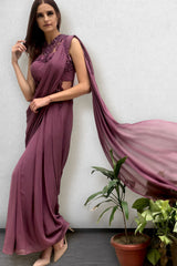 Mauve Sari Gown