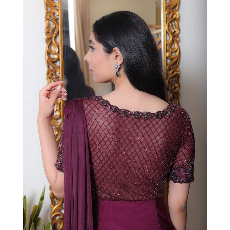 Wine Sari Gown