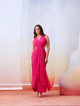Pink drape dress