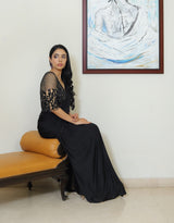 Black Sari Gown