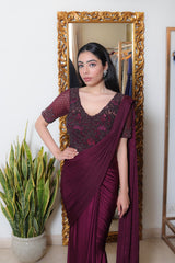 Wine Sari Gown