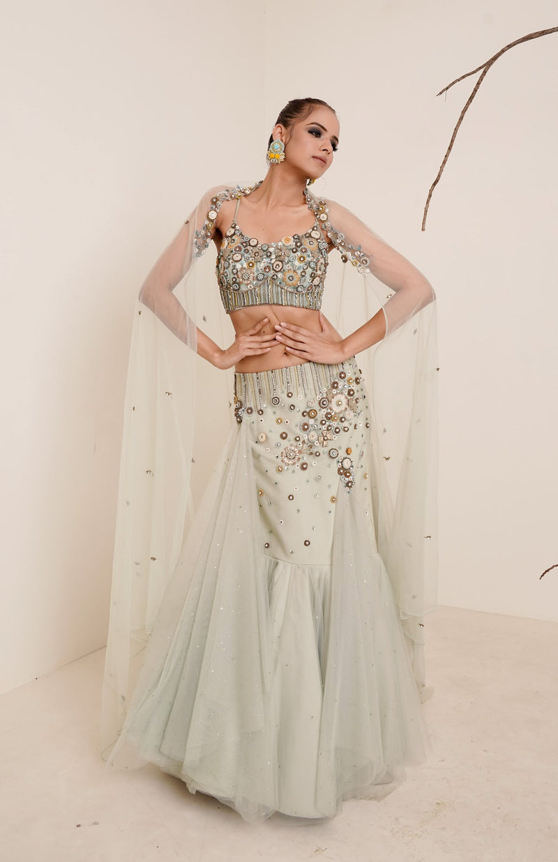 Buy Mehak Murpana Blue Milano Satin Embroidered Fish Cut Gown Online | Aza  Fashions | Fish cut gown, Fashion, Aza fashion