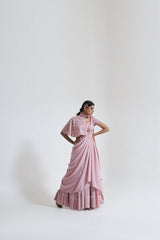 PINK DRAPED GOWN