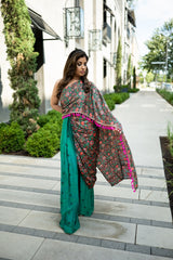 Bandhej and block print sari | Ready to Ship
