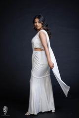 Ivory Skirt Sari