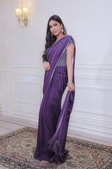 Plum Sari Gown