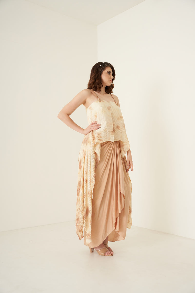 PEACH DHOTI SET